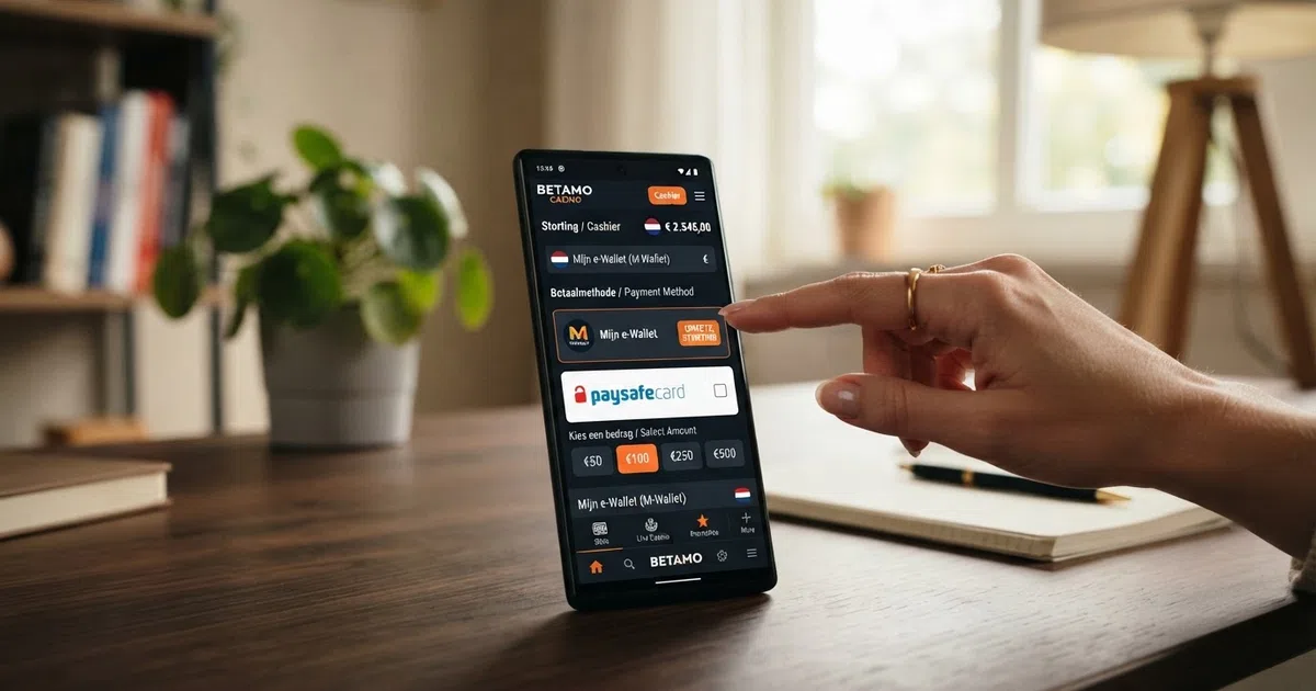 Een overzicht van de kassa-interface van een online casino met AstroPay als zichtbare betaaloptie tussen de stortingsmethoden, met het Nederlandse vlaggetje en een euro-teken.