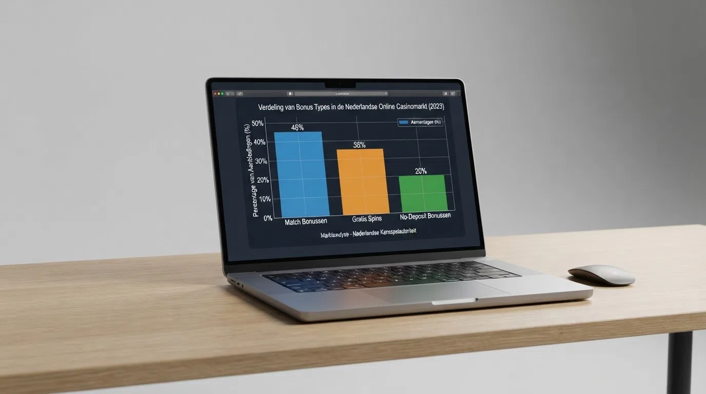 Een overzichtelijke vergelijkingstabel van casino-bonussen op een laptopscherm met Nederlandse vlag in het zijmenu