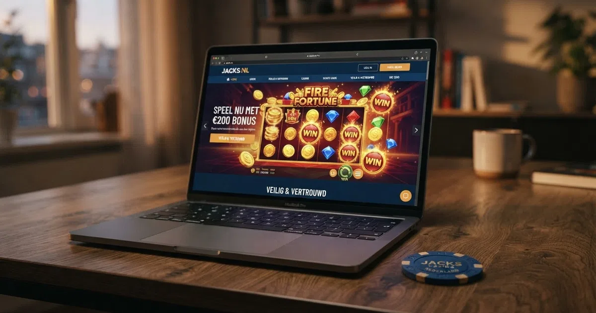 Een overzicht van de KSA-vergunde online casino's op een laptopscherm, met het CRUKS-logo zichtbaar als watermark