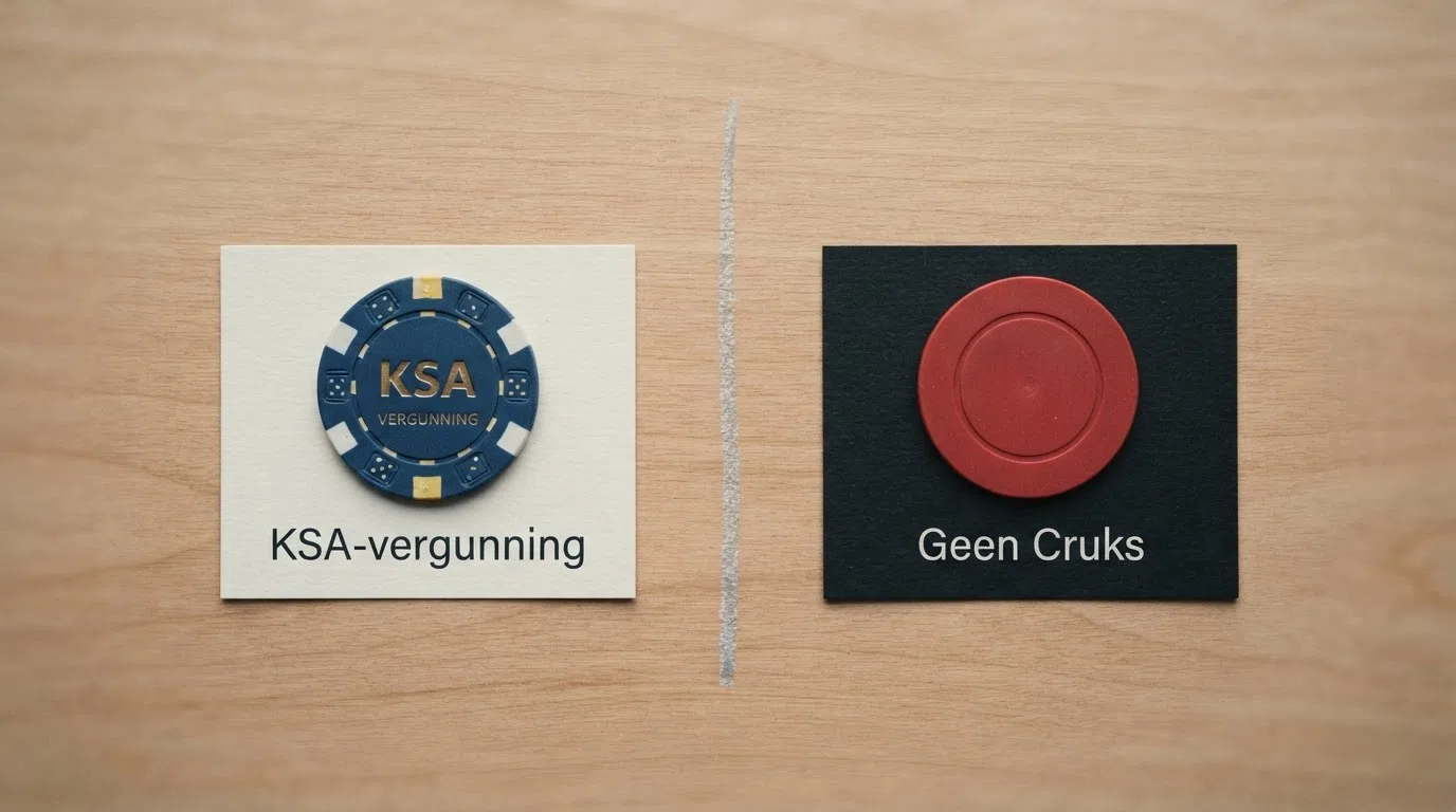 Een balansweergave met aan de ene kant de Nederlandse waarborgen onder de Koa-vergunning en aan de andere kant wat wegvalt bij een illegaal casino zonder Cruks