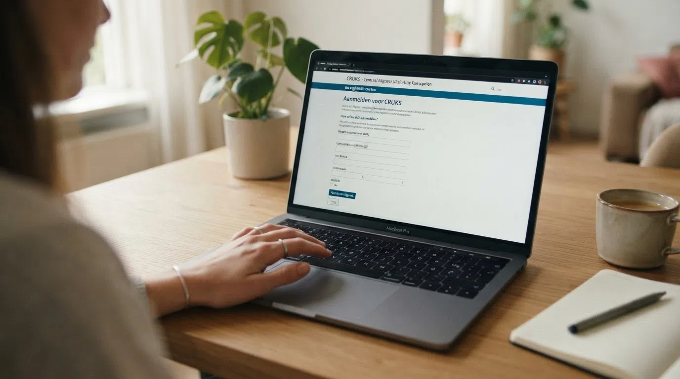 Het CRUKS-registratiescherm met formuliervelden voor zelfuitsluiting en duurkeuze
