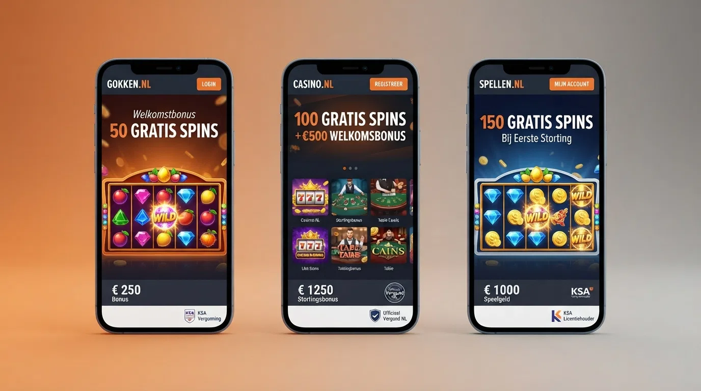 Overzichtstabel van KSA-vergunde online casino's met hun bonusvoorwaarden naast elkaar