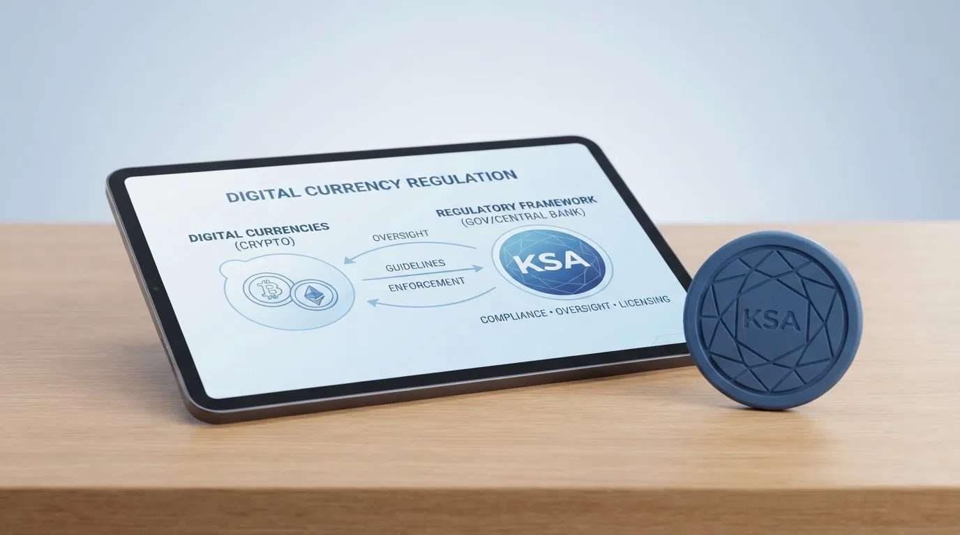 Het logo van de Kansspelautoriteit met een scheidslijn en een crypto-symbool aan de andere zijde