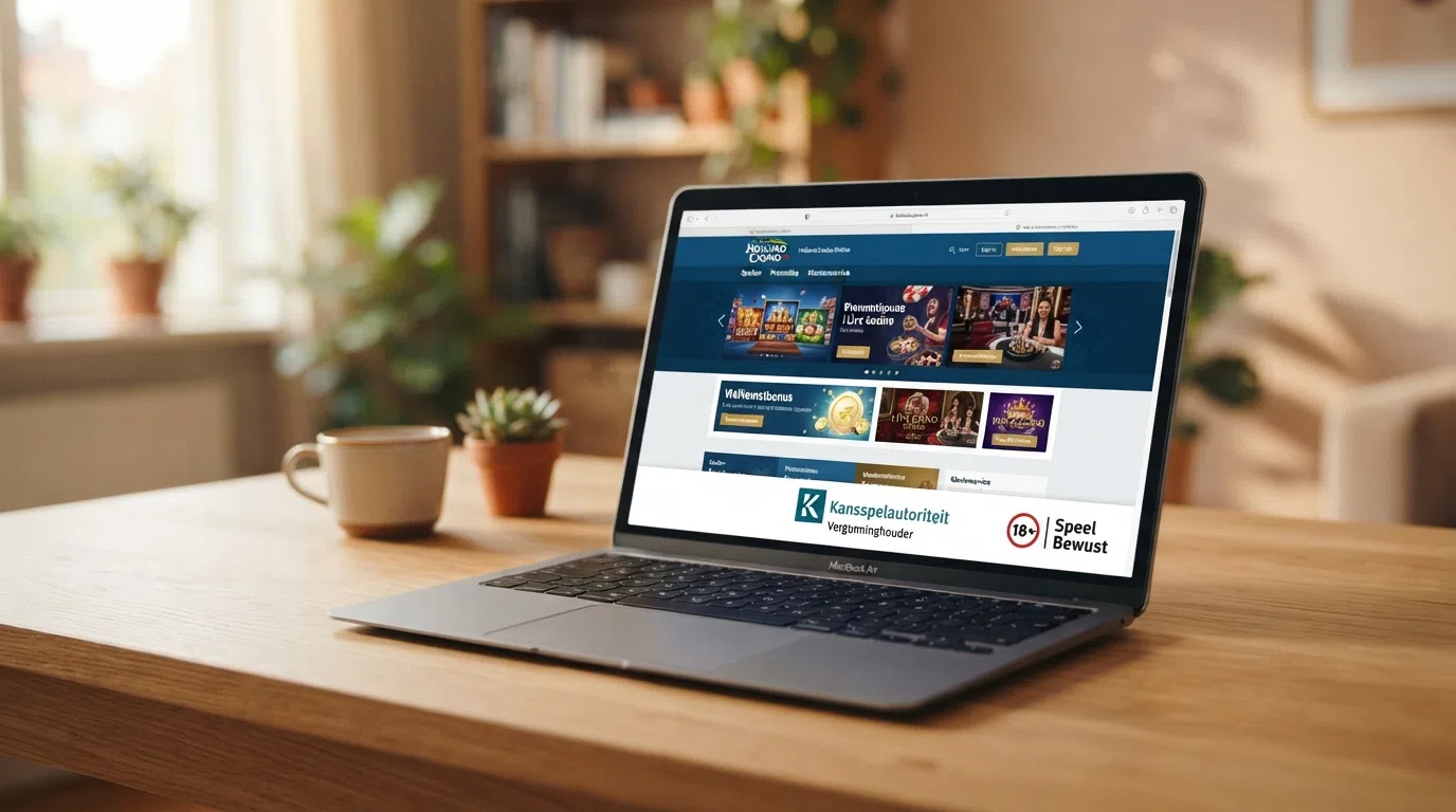 Het KSA-logo en keurmerk onderaan de website van een legaal Nederlands online casino