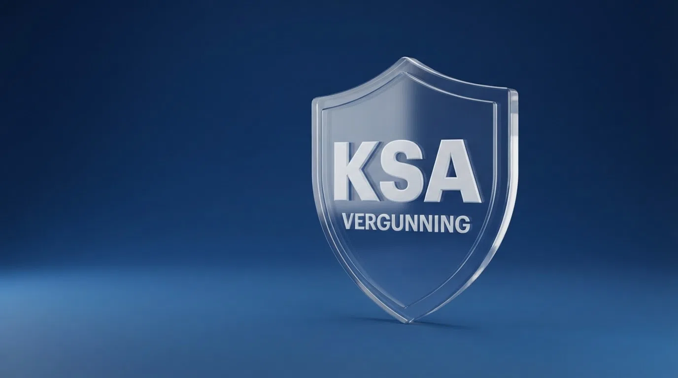 Het KSA-keurmerk prominent in de footer van een Nederlandse online casino-website