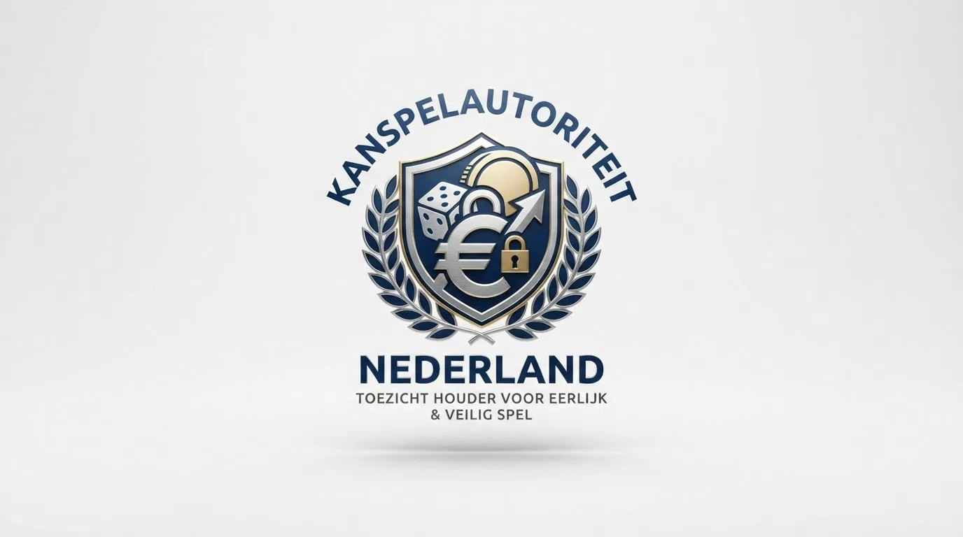 Het officiële Kansspelautoriteit-logo en vergunningsnummer onderaan een legale Nederlandse casino-website
