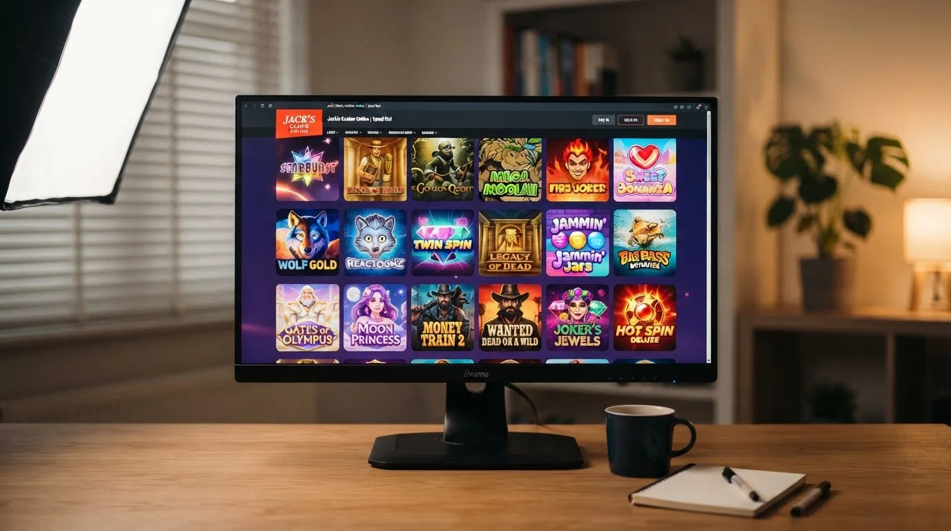 Een desktop-weergave van een Nederlands online casino met het slot-assortiment, waarbij Sweet Bonanza en Gates of Olympus zichtbaar zijn in de speltegels