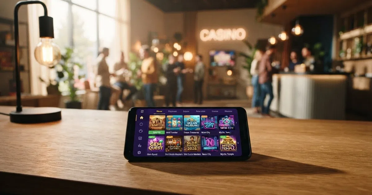 Een Nederlands online casino-scherm met een selectie van de nieuwste gokkasten in de lobby, gefilterd op nieuwste releases
