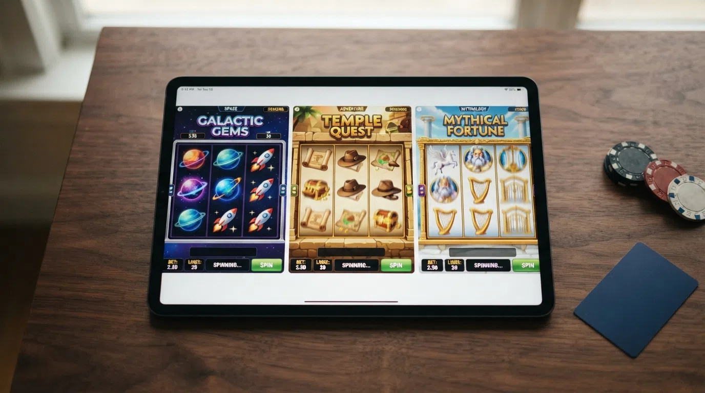 Drie online gokkasten naast elkaar: Starburst, Book of Dead en Gates of Olympus in actie met zichtbare rollen