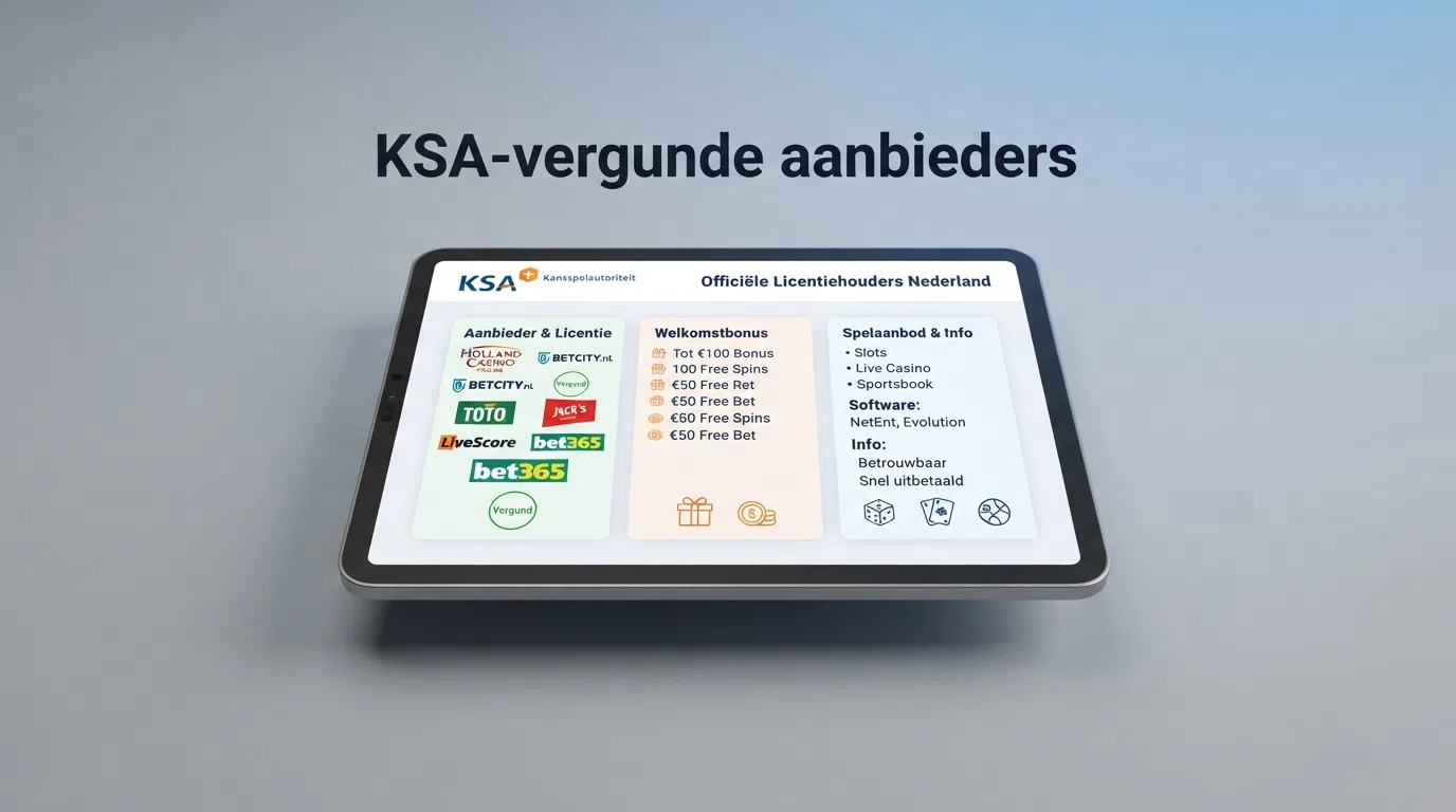 Een overzichtspagina met de logo’s van de beste legale online casino’s in Nederland